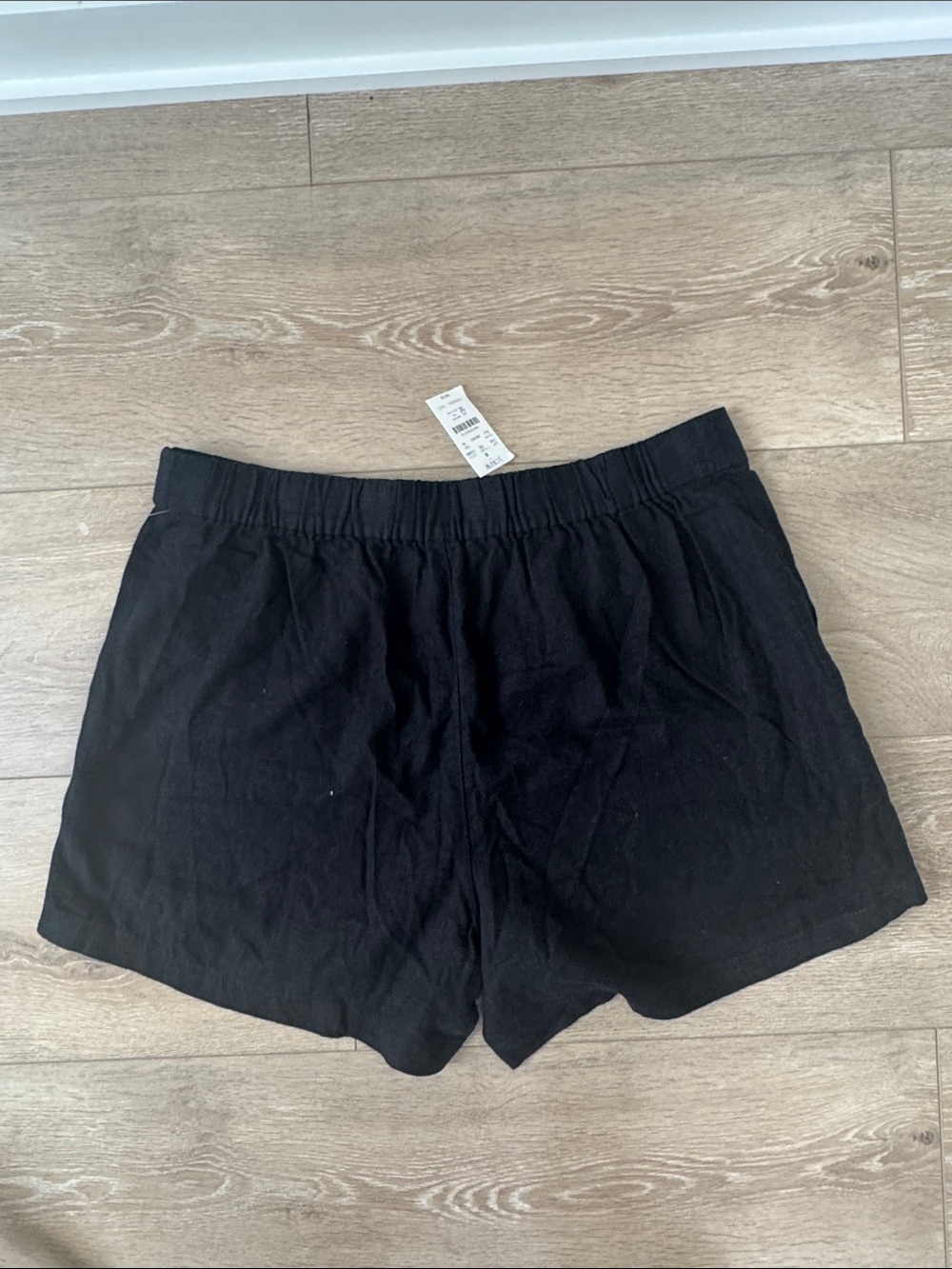 NWT J. Crew Black Elastic-Waist Linen Shorts with Front Pockets - Picture 3 of 9